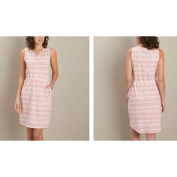 Duluth Trading Blue Print Sleeveless To Flow Dress w/Pockets Size XL New Summer - Picture 10 of 11